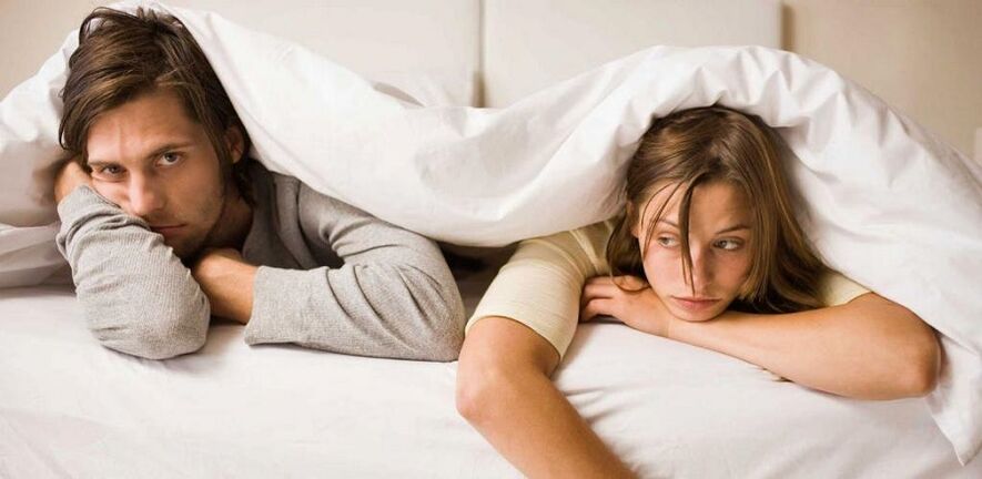 nervous woman and man with weak potency