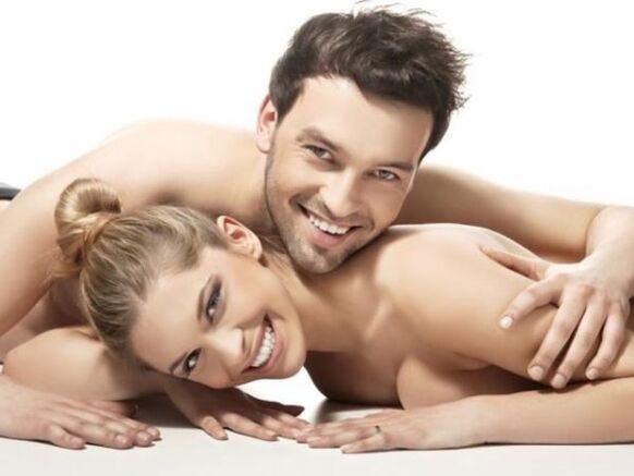 Happy woman with a man who has no problem with potency