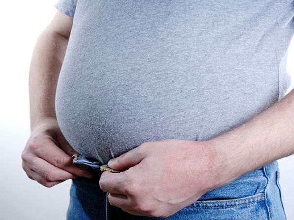 In men, being overweight is the cause of potency problems