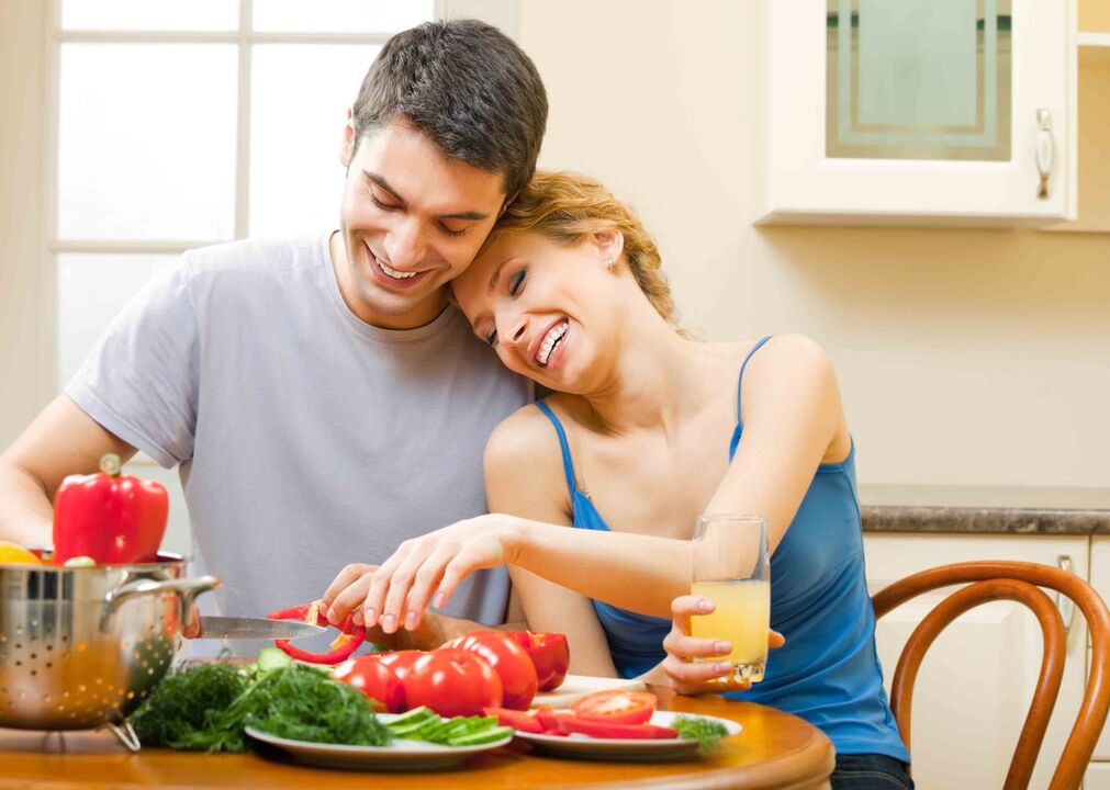 prepares a couple of vegetables to increase male potency