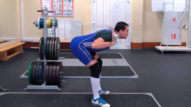 A man doing bends for a stable erection